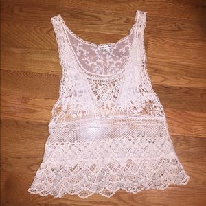 1 Cream Crochet tank top